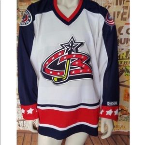 Columbus Bluejackets CCM White hockey Jersey 3